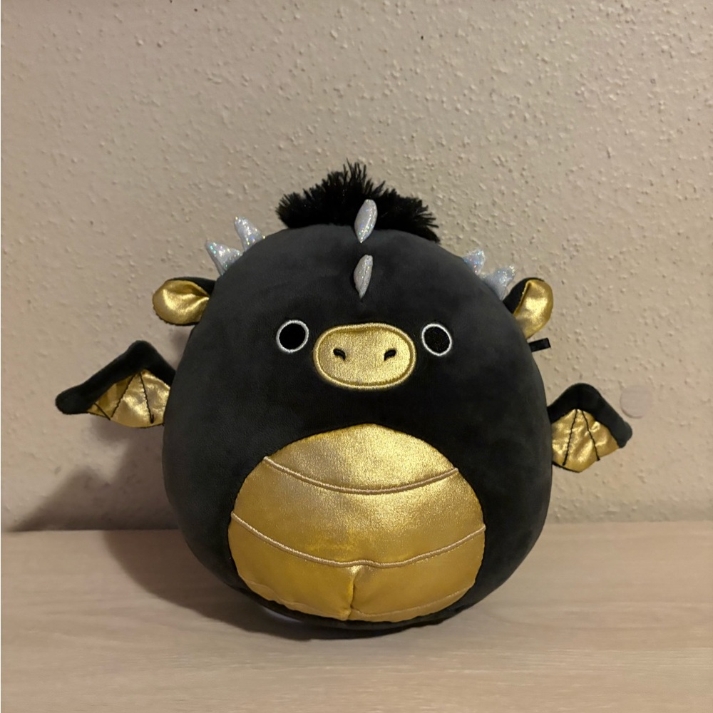 Black and Gold Dragon Plush Toy - Squishmallow